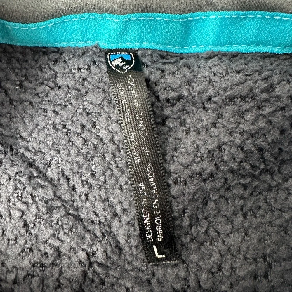 KUHL Avalon Womens Gray Sherpa‎ Fleece 1/4 Snap Sweater Hiking Outdoor Large